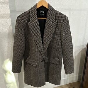 Zara Herringbone Coat | Medium